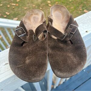 Birkenstock Boston Clogs Brown Suede size 39 Women’s size 8